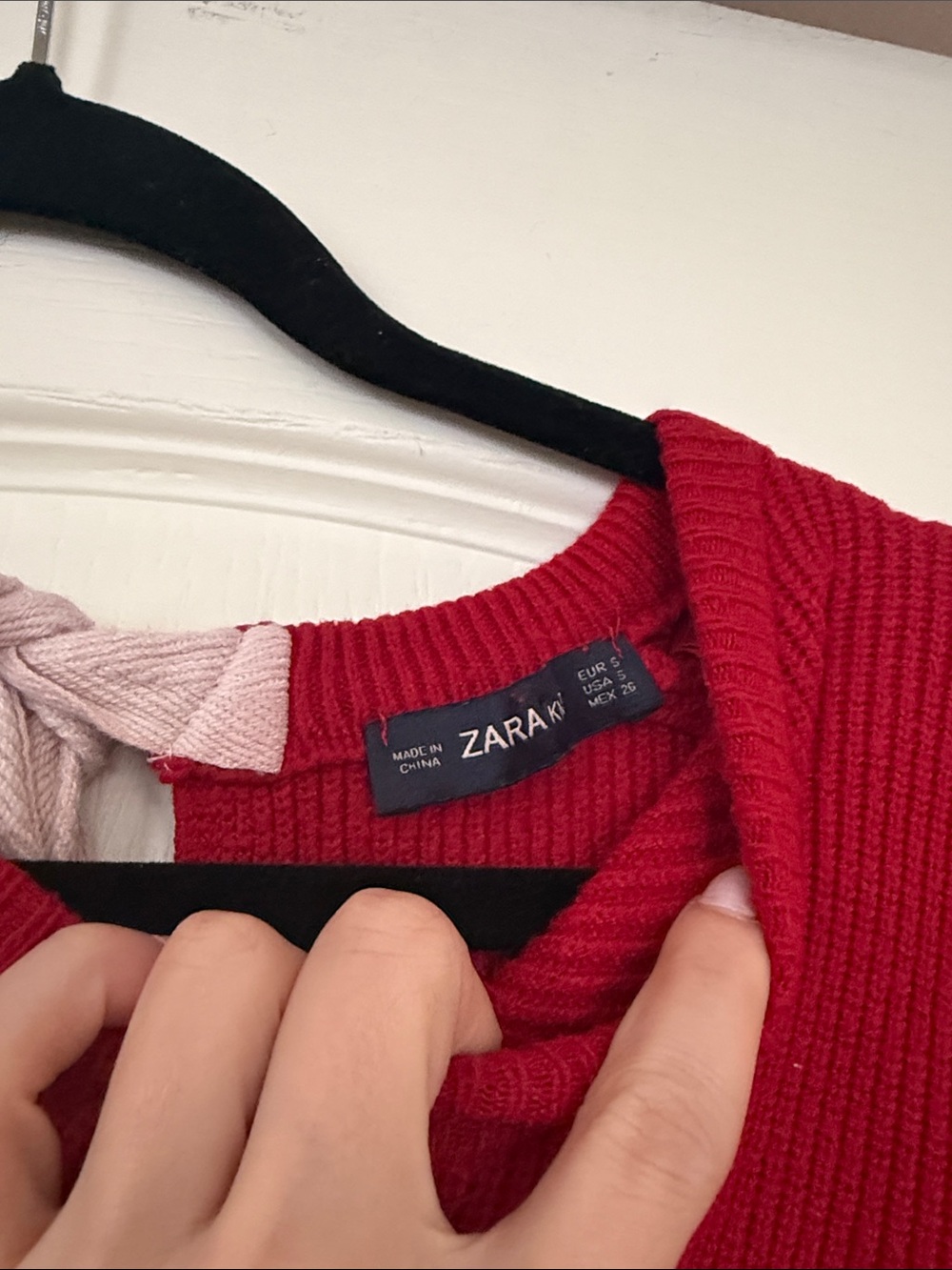 Zara Red Ribbed Crewneck Sweater - Picture 2 of 5